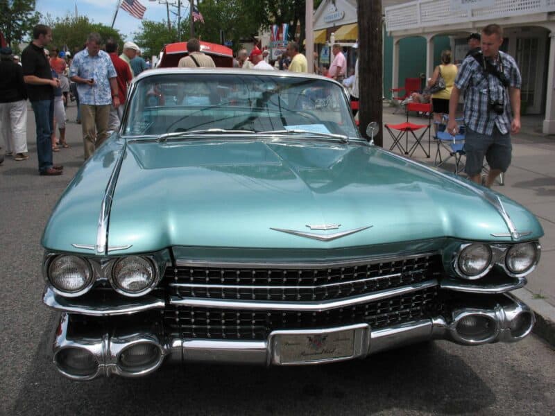 green classic car