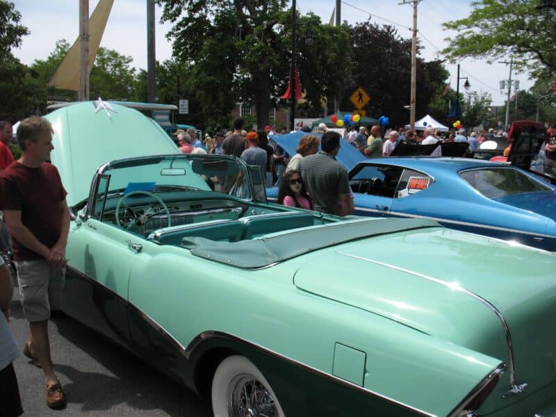 green classic car