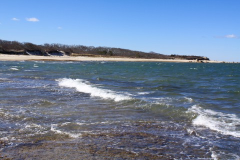 waves rolling onto the shore