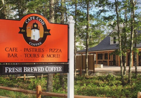 an image of the cape cod coffee sign