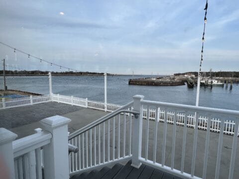 Outdoor deck looking towards the canal