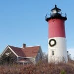 Lighthouse with wreath