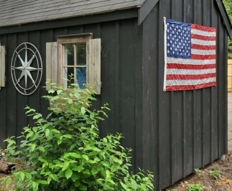 Flag on a shed
